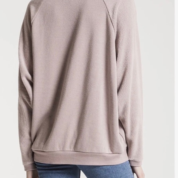 Z Supply Sold Out New Argo Fleece Pullover Soft Pink Sweatshirt Size Medium NWT - Picture 2 of 8